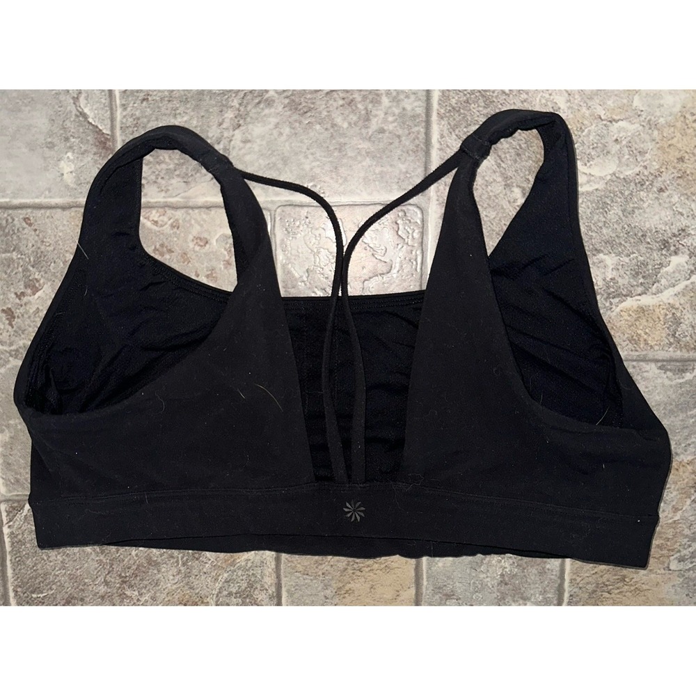Athleta Sports Bra Size 1X Exhale Black Pullover Workout Yoga Padless